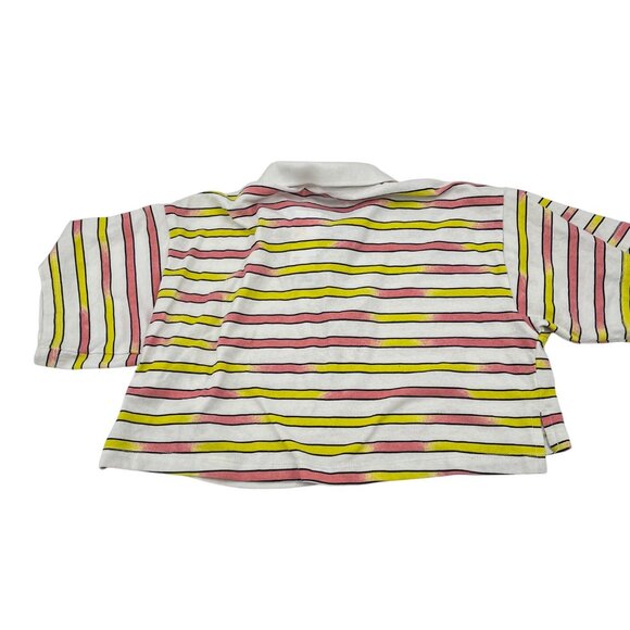 Urban Outfitters Cropped‎ Polo Shirt Striped Pink Yellow White Size Small NWT - Picture 8 of 8